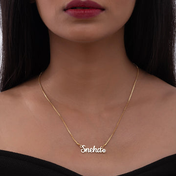 Personalized single name crystal necklace