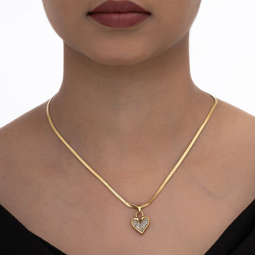 Studded Love Locket Necklace