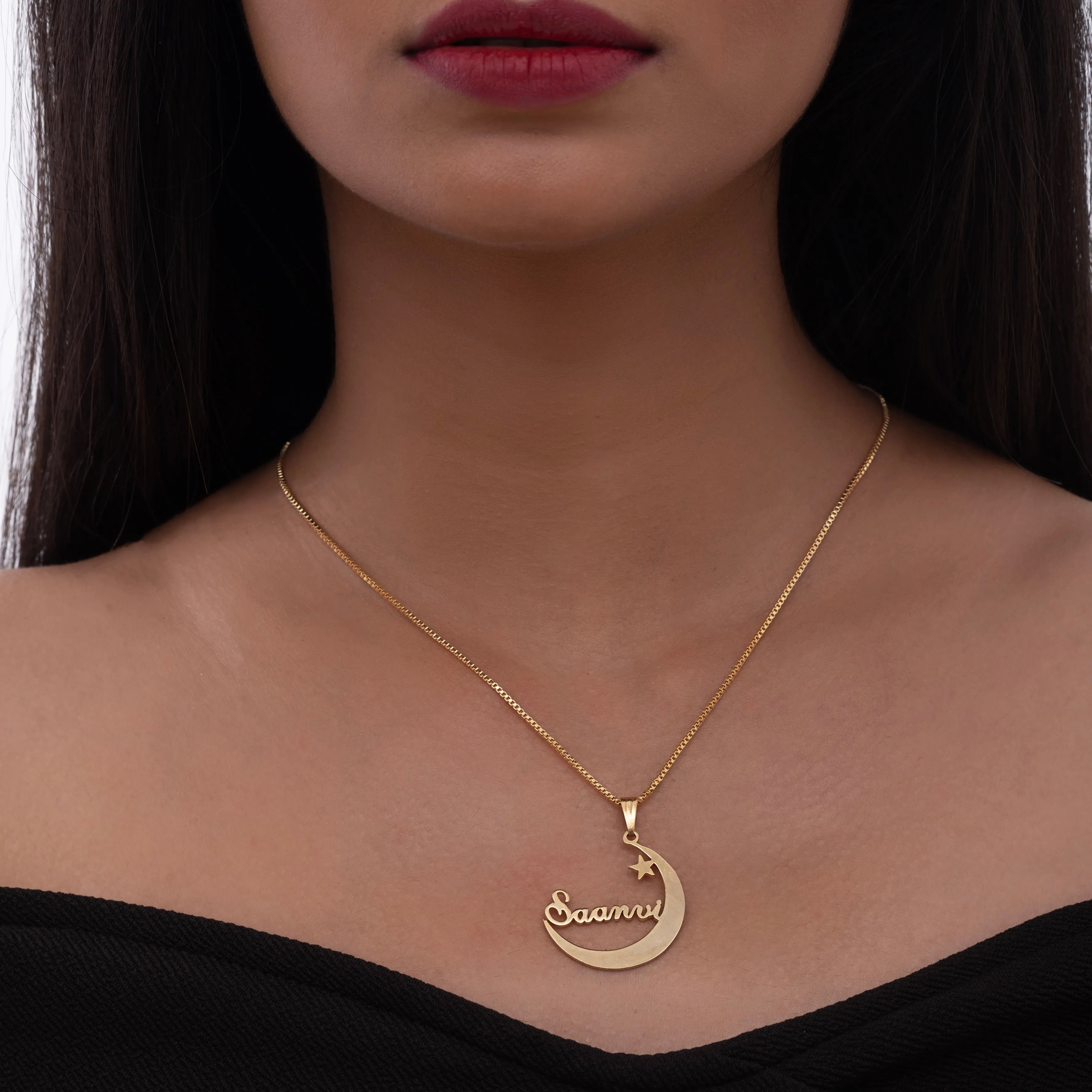 personalised Moonlit Name Necklace