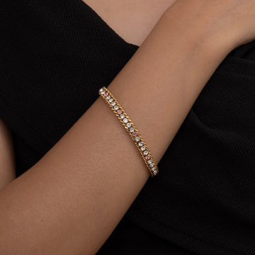 Pink Accent Tennis Bracelet