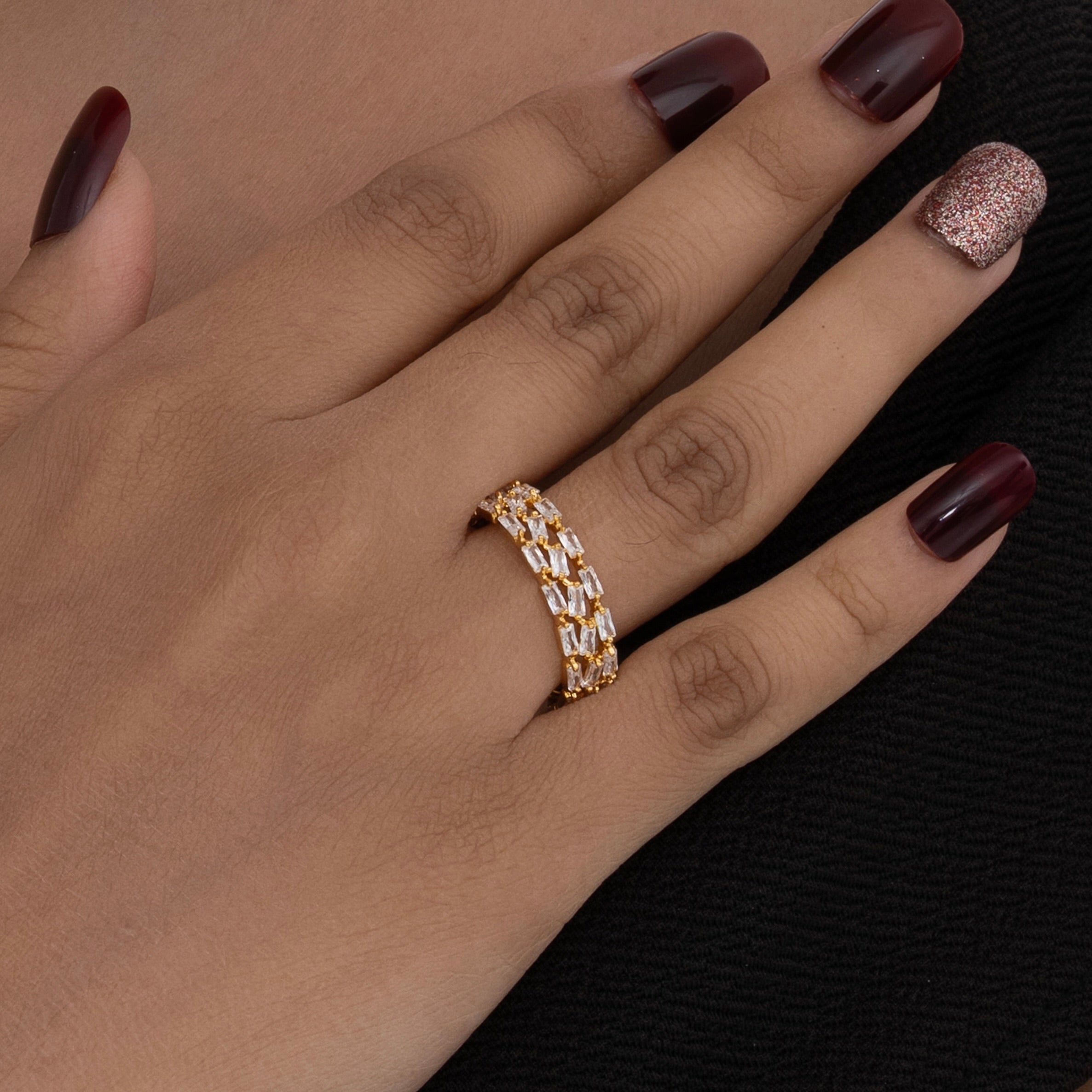 Crystal Trio Ring