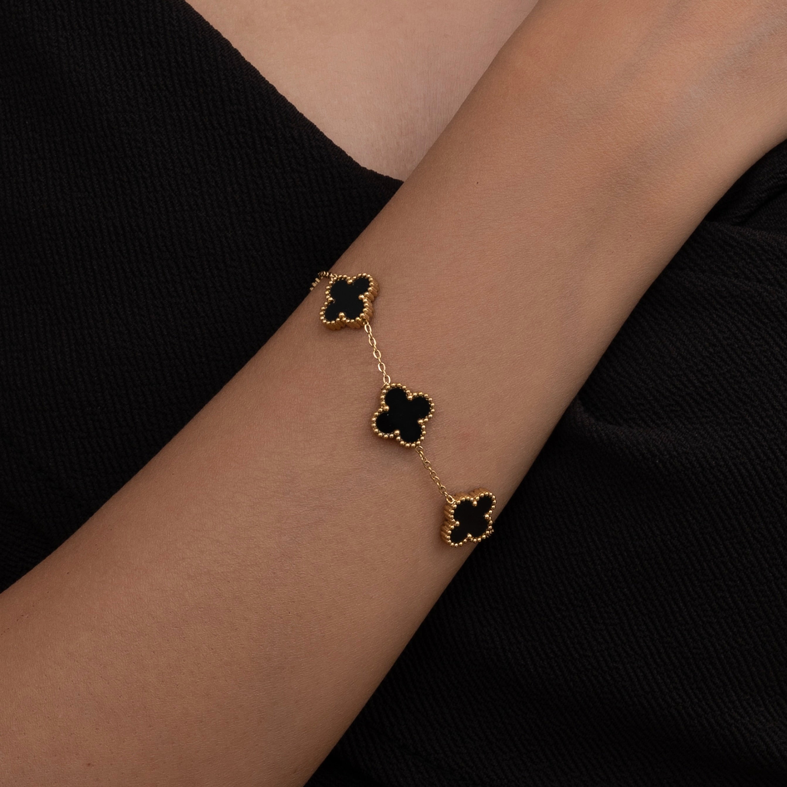 Classic Black Clover Bracelet