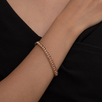 pink crystal tennis bracelet
