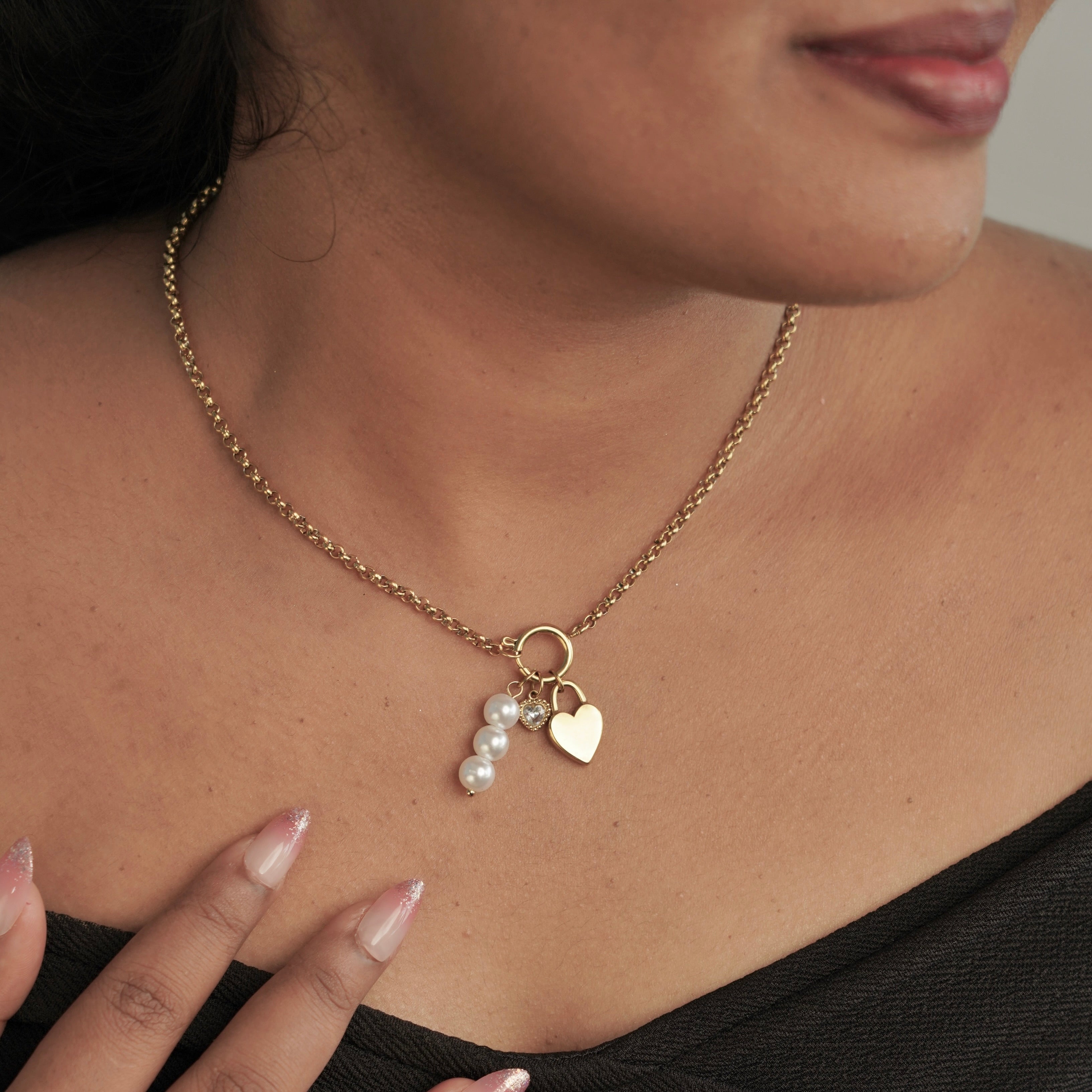 Heart Locket Pearl Necklace