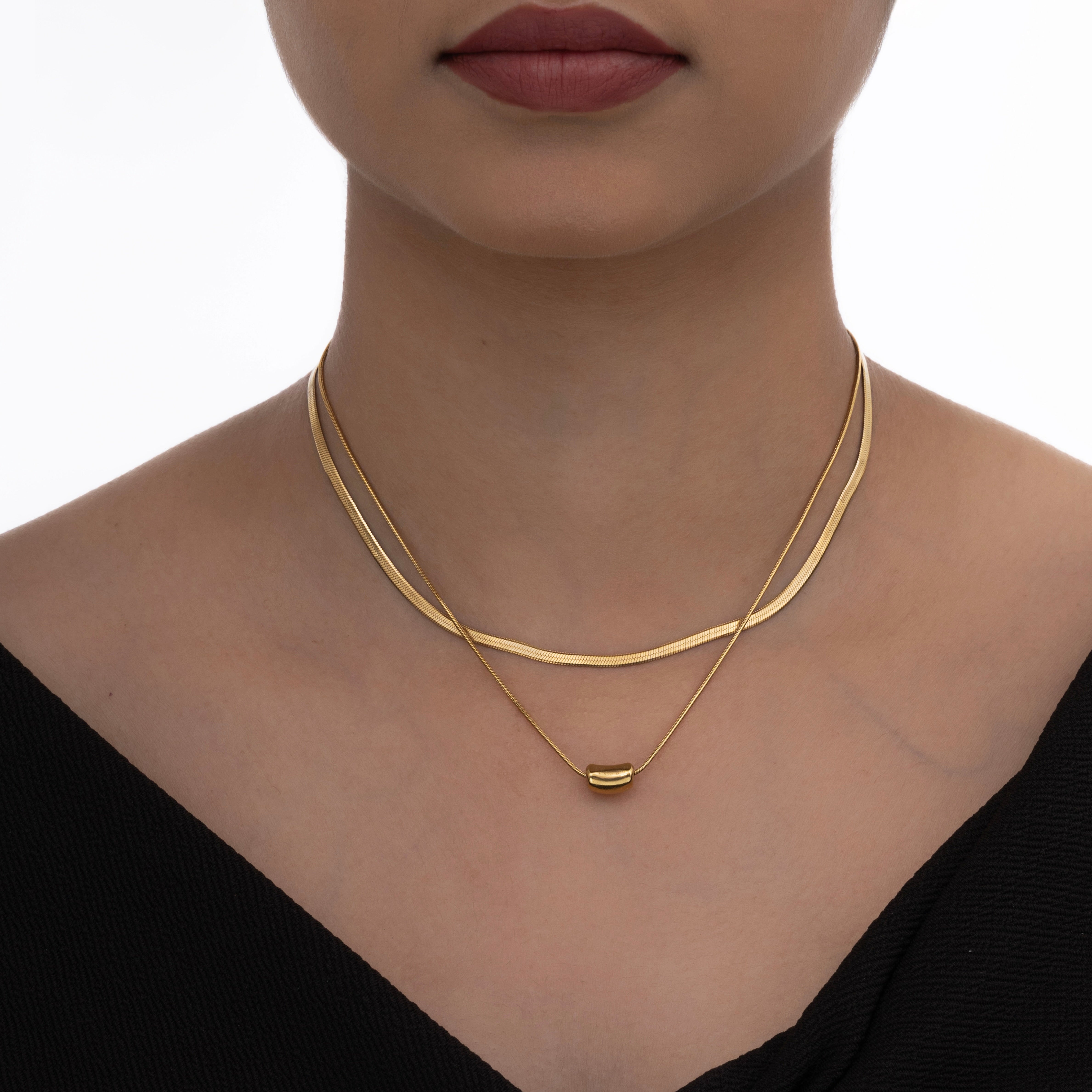 Thick and Thin Layered Necklace