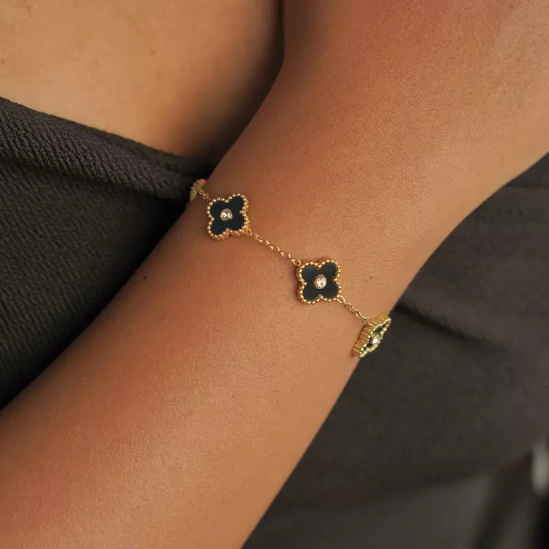 Black Clover Stud Bracelet